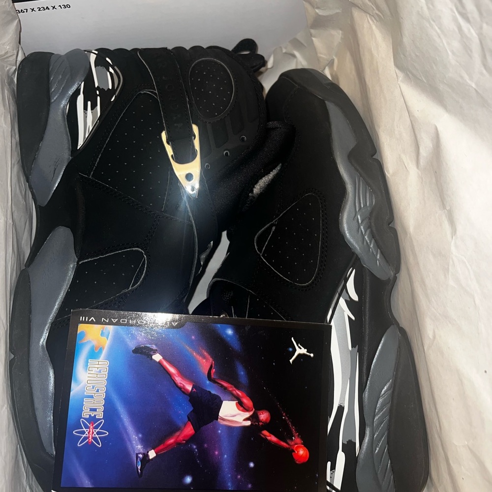 Air Jordan Retro 8 Black Sneakers size 12.5